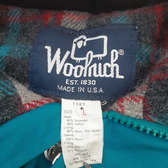 Vintage Woolrich Jacket Size L Blue Parka Wool Blanket Lined USA Made Chore - Picture 5 of 12